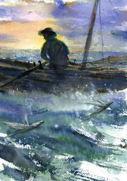 《老人與海》插圖