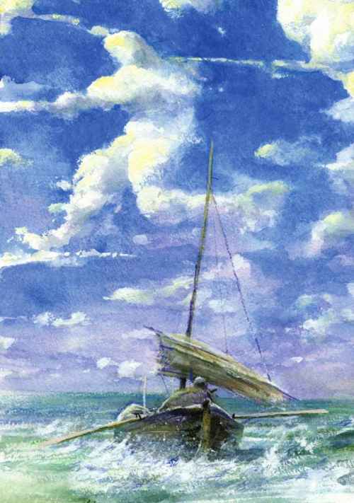 《老人與海》插圖