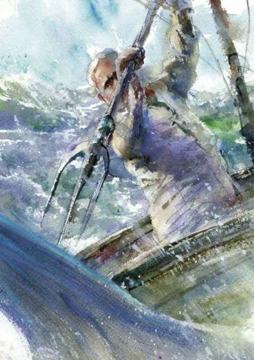 《老人與海》插圖